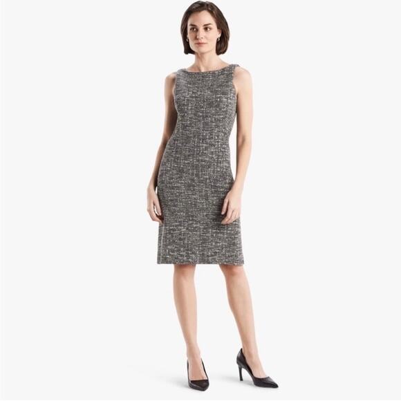 M.M. Lafleur "The Lydia" Twist Strap Boucle Tweed Sheath Dress Size 8 - Picture 4 of 13